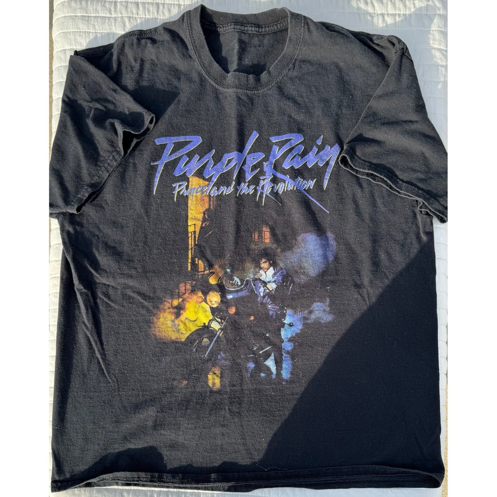 Prince Purple Rain Graphic TShirt Mens XL Black Prince and the Revolution Cotton